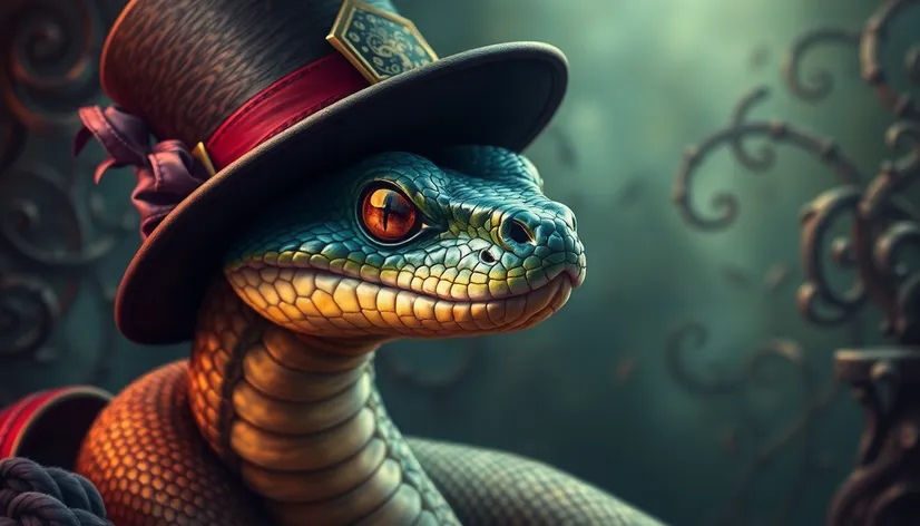 snake wearing a hat