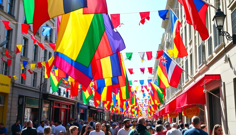 flags handout at parades