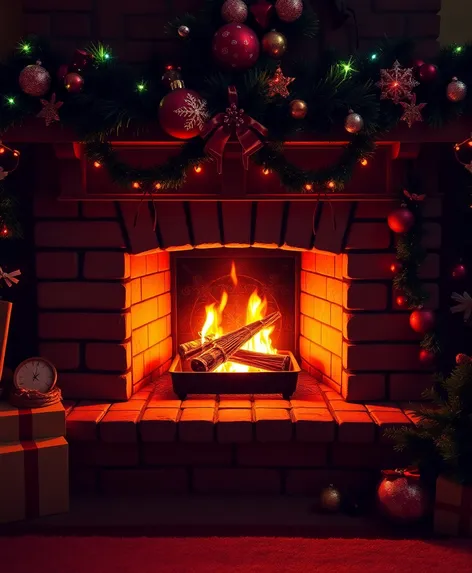 christmas backdrop fireplace