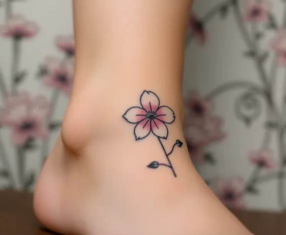 tattoo flower ankle