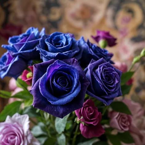 blue and purple roses