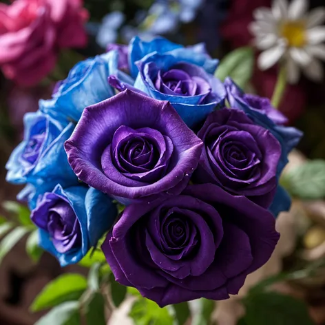 blue and purple roses