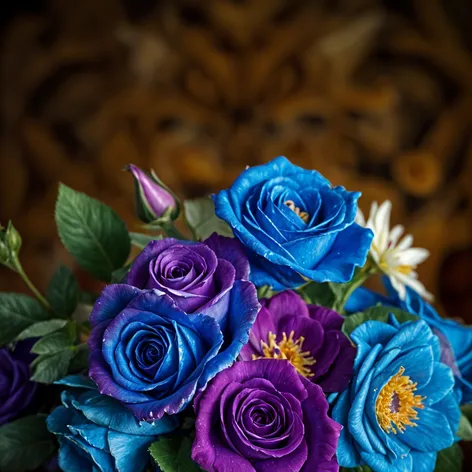 blue and purple roses