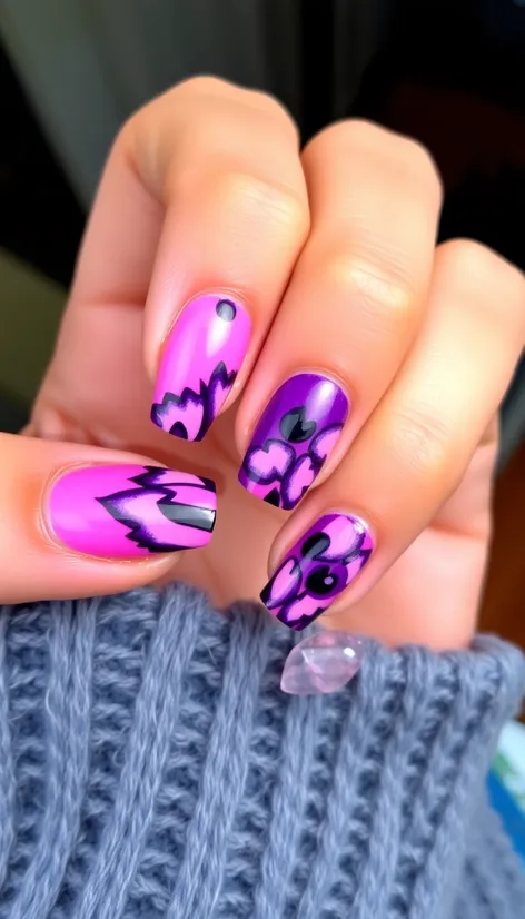 pink and purple nails