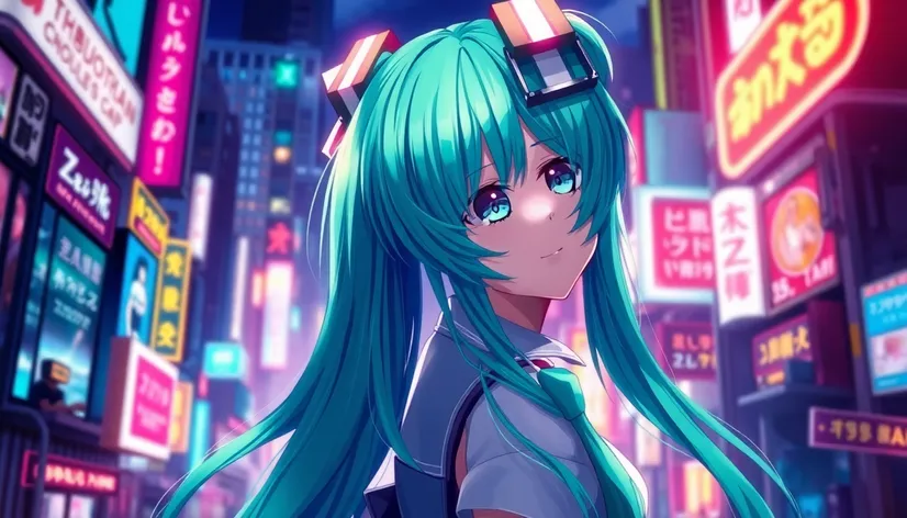 green hair miku