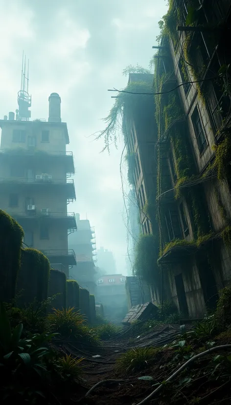 abandoned overgrown city