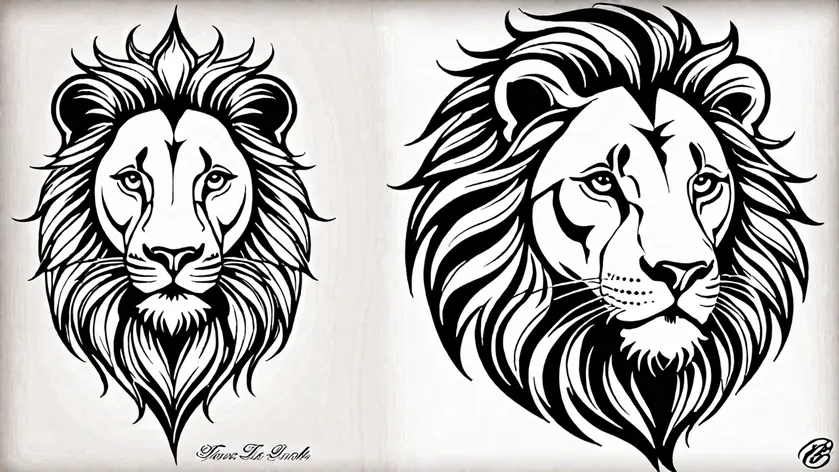 tribal lion tattoo