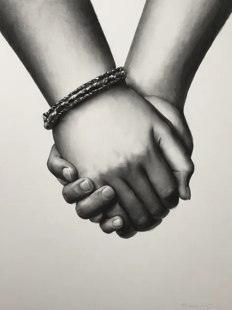 holding hands drawing