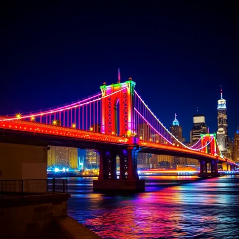 colorful brooklyn bridge