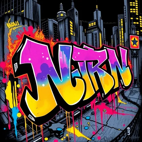 graffiti letter n