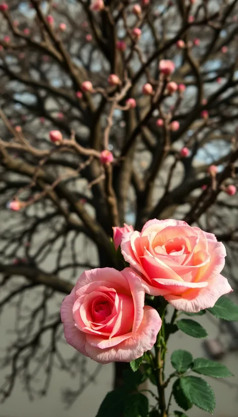 rose with tree