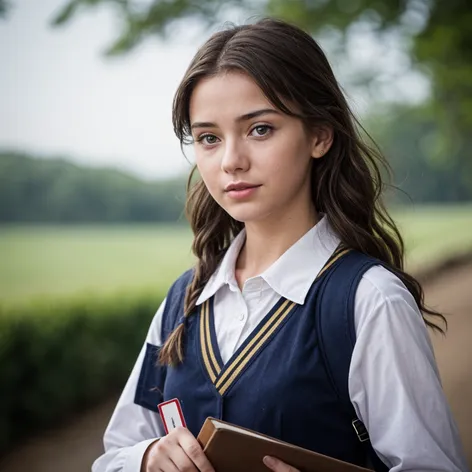 Brunette school girl