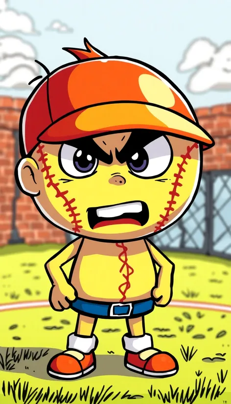 softball cartoon angry softball