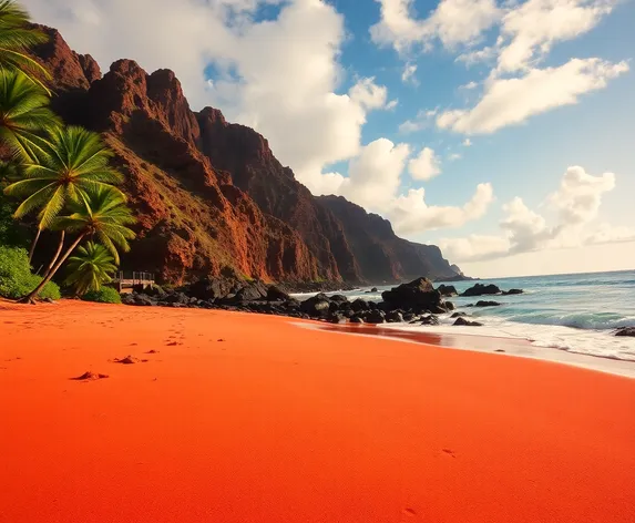 kaihalulu red sand beach