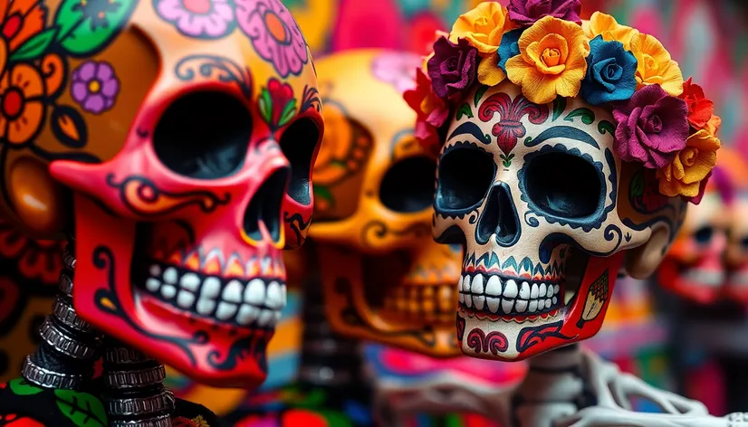 dia los muertos skulls