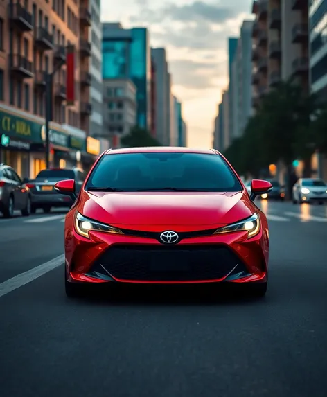 red toyota corolla