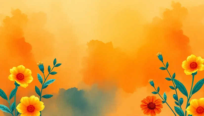 orange background watercolour