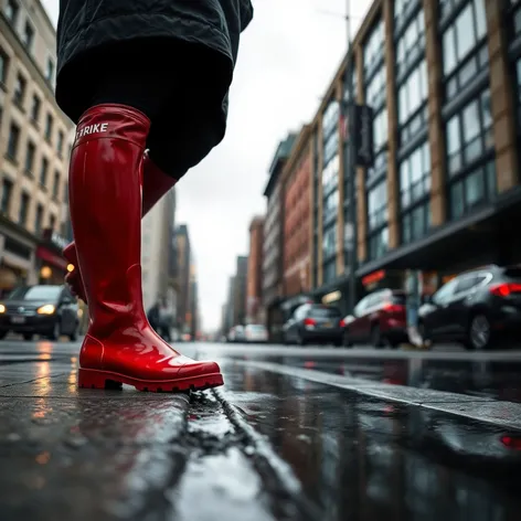 red rain boots