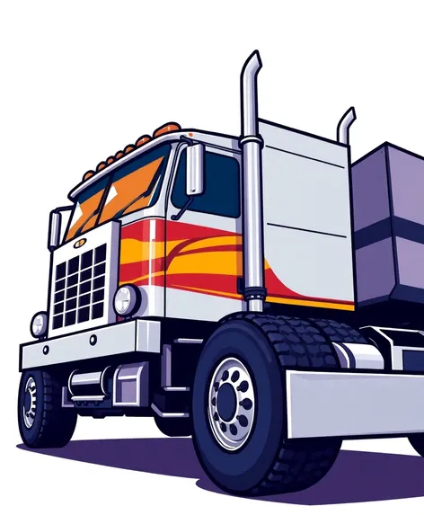 semi truck drawing