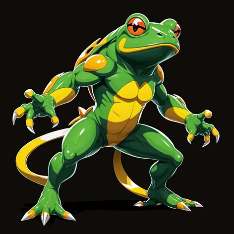 Muscular frog standing on