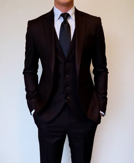 dark brown suit