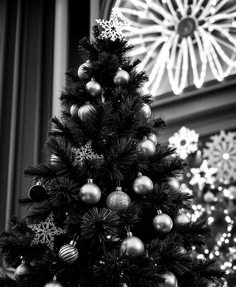 christmas tree black and