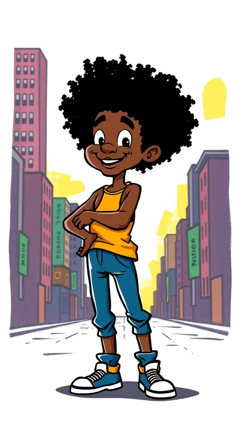 black cartoon with afro