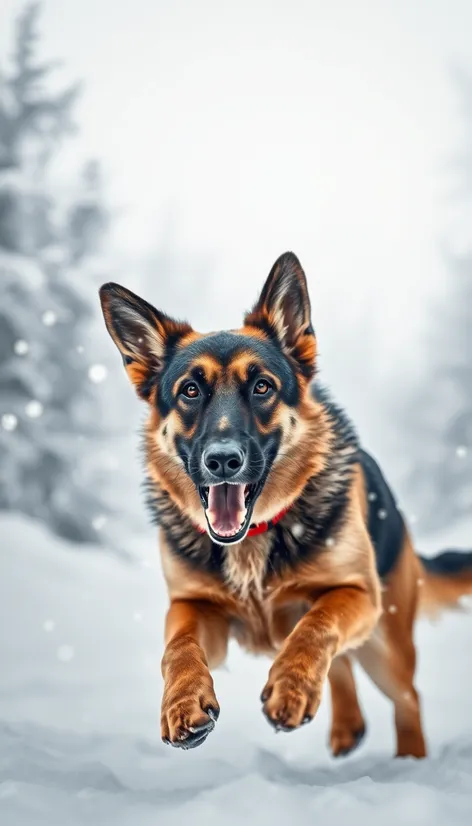 german sheperd running in