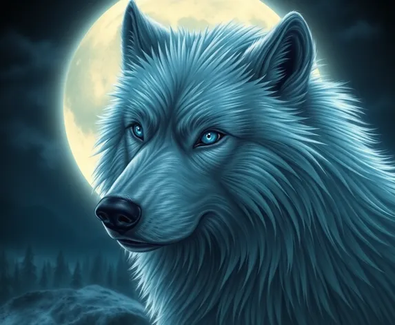 white werewolf with blue