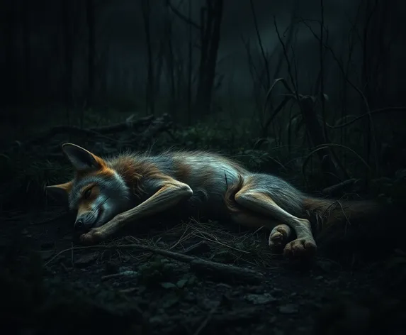 dead fox carcus