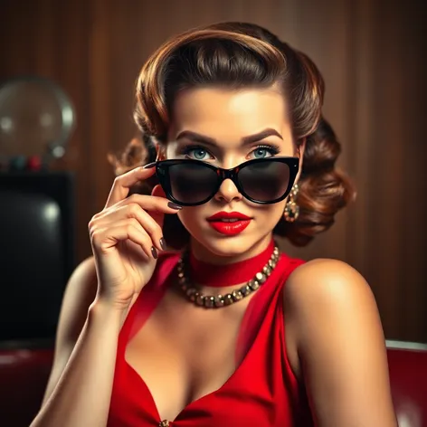 50's woman with sunglasses