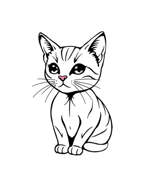 cat line art tattoo