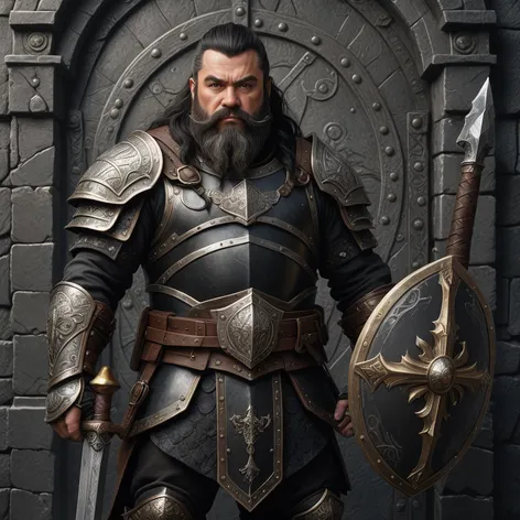 dwarf warrior black hair