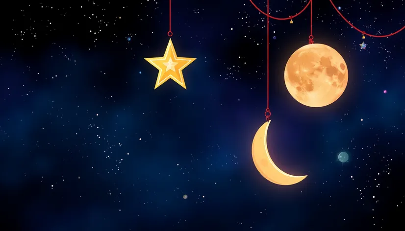 hanging star and moon