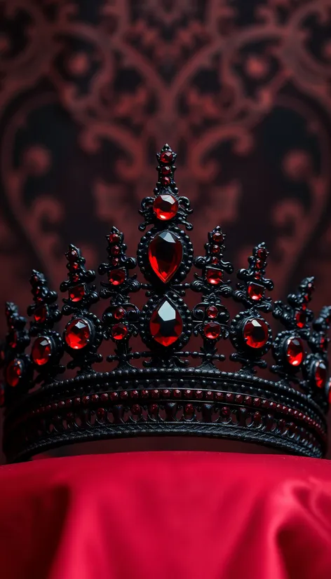 black and red tiara