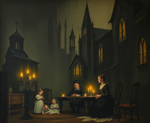 creepy family paintinh