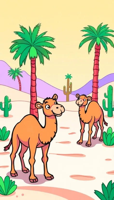 cartoon camels