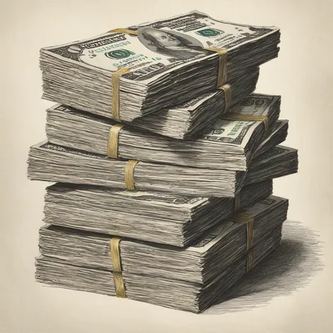 stack of money drawing