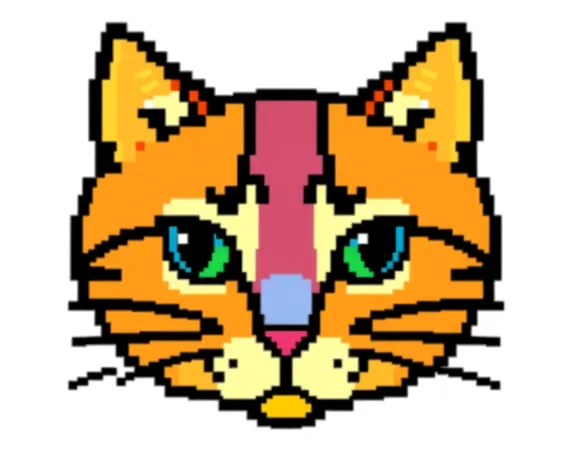 pixelated cat face