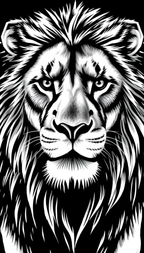 black and white lion