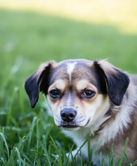 small dog peace sign