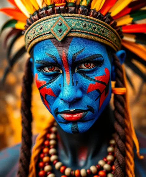 blue face paint