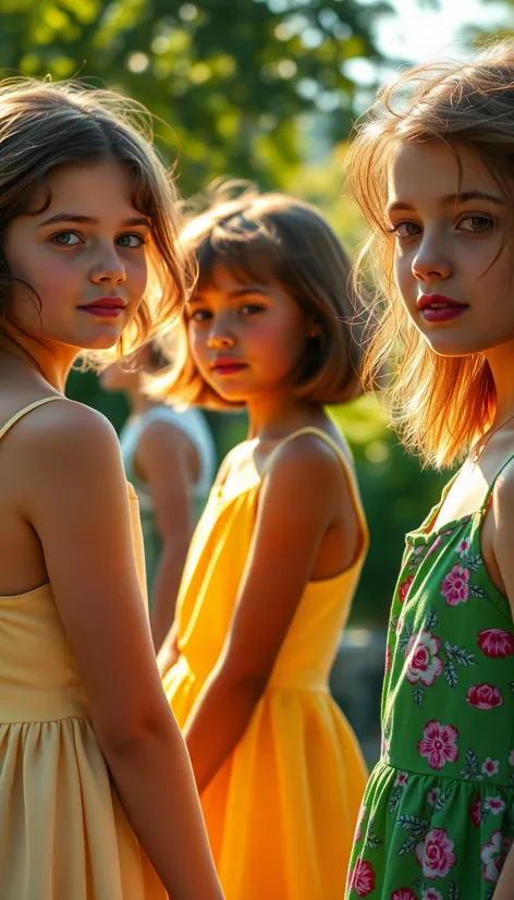 young girls in sleeveless