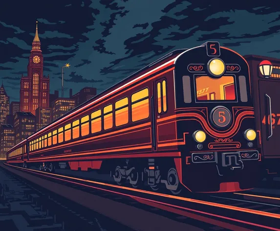 art deco train poster