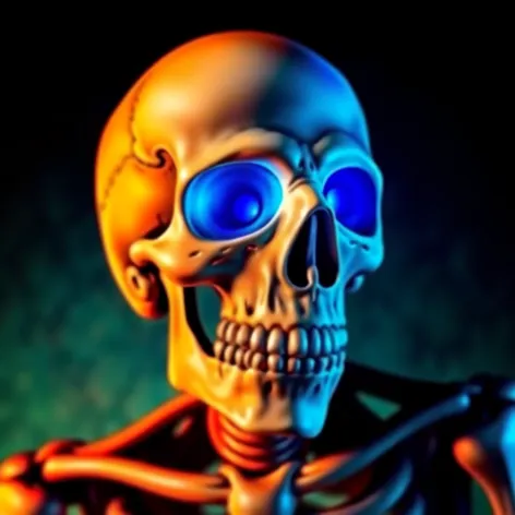 skeleton with blue eye