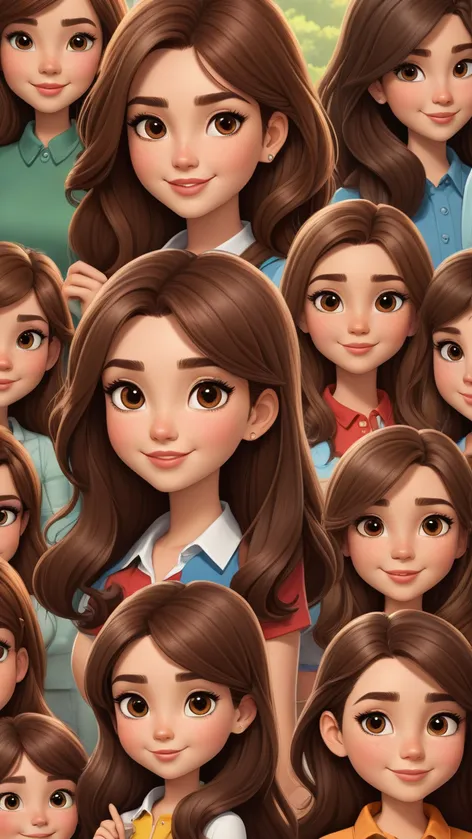 brown hair cartoon characters