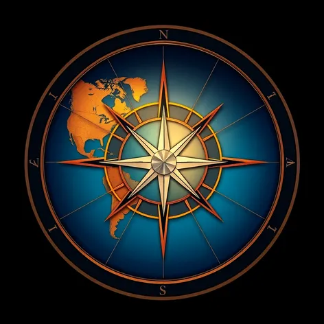 earth map with compass