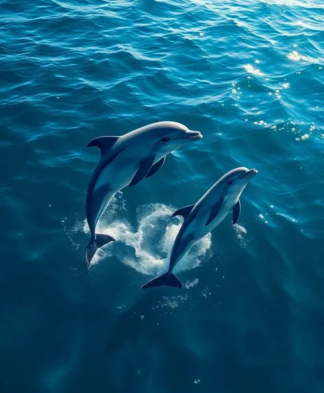 two dolphin jumping out