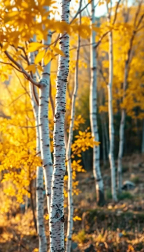 birch trees in the