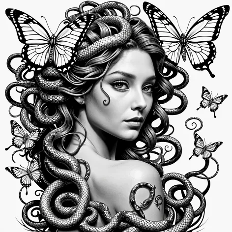 medusa with snakes trying